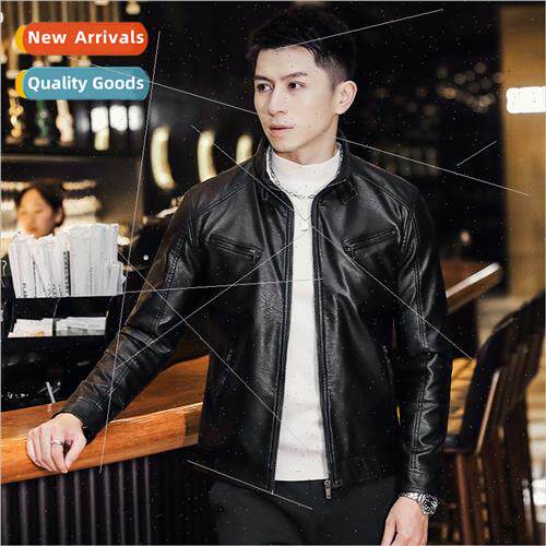 2023 new men leather jacket jacket fall winter nd handsome c