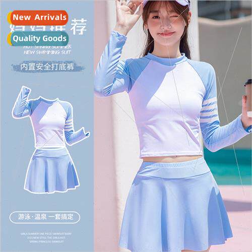 Childrens swimsus long-sleeved spl big kid swimsu wh cushion