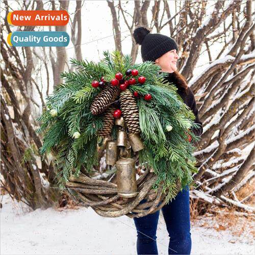 Christmas Christmas Wreath Farmhouse Boho Wreath Bell Wreath