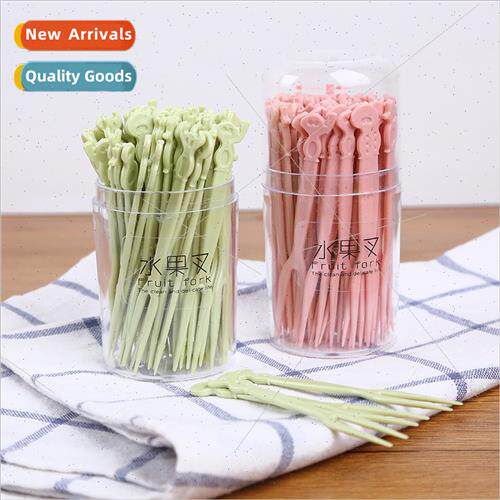 Home disposable fru k plastic two tines fru stick 50pcs/box