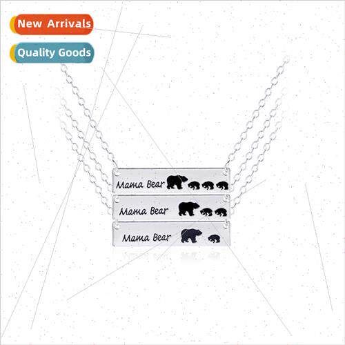Mother Day gift mama bear alloy animal bear necklace collarb