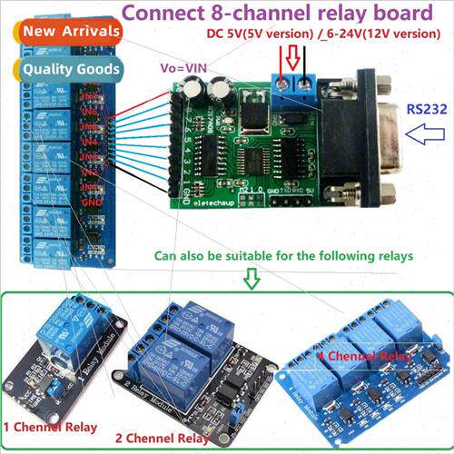 8-channel RS232 module UART serial protocol AT commmultifunc