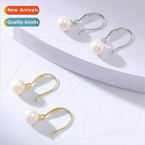 lver inlaid natural earhooks female Korea simple versatile s