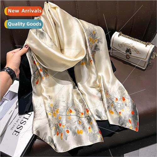 Large silk scarf beige long scarf scarf autumn winter scarf