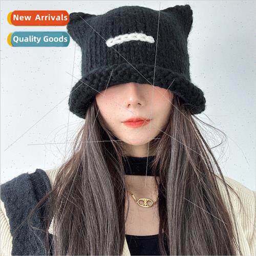 Korea  lovely cat ears handmade thick line knted wool cap fe