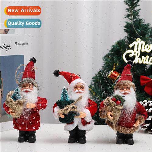 New cartoon cloth plush standing Santa doll doll pendant Chr