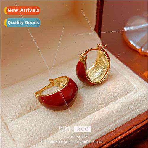 Electroplating drip oil metal earrings U-shaped metal ear cl