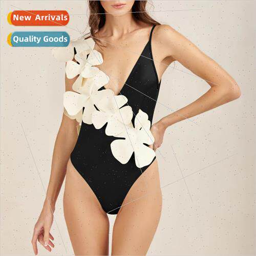 2023 Europe New Floral Halter One-piece Swimsu Women Floral