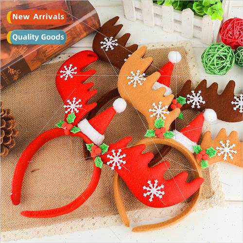 Christmas decorations snowflake antlers small hat double hai