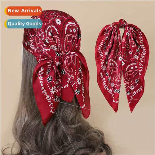 2022 new fashion hair ribbon silk scarf small square scarf f