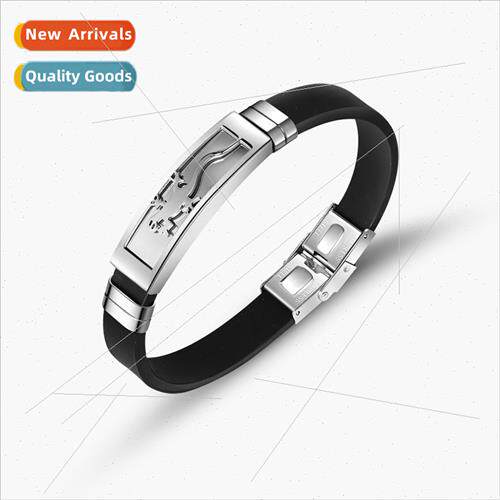 Skeleton tanium steel men personalised bracelet jewellery st