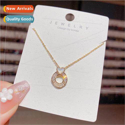 Korea fashion exquise hundred wh peach heart circle necklace