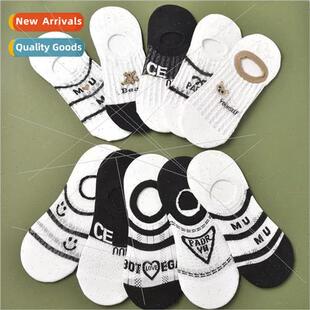 socks women anti and fal slip whe silicone Black boat