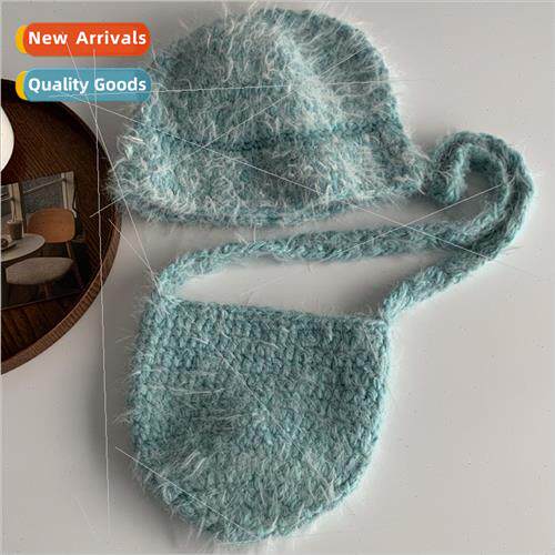 Wear blogger closed eyes into plush kn warm fisherman hat wo
