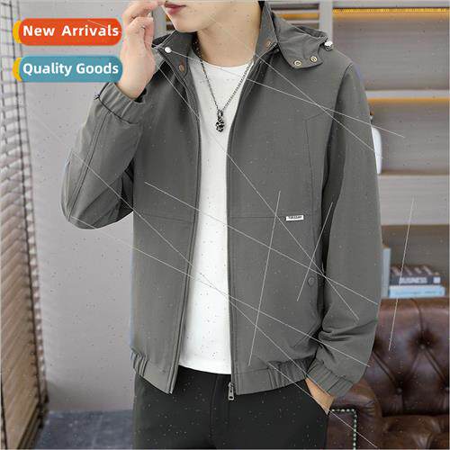 2023 fall new jacket men zipper hooded jacket fall winter fa