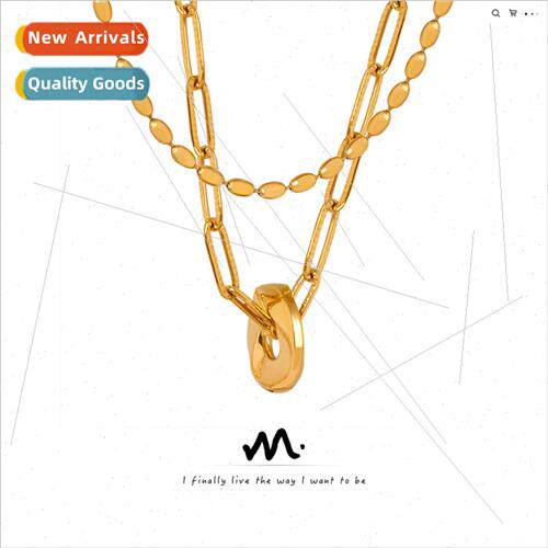 Europe fashion simple niche tanium steel gold-plated twisted