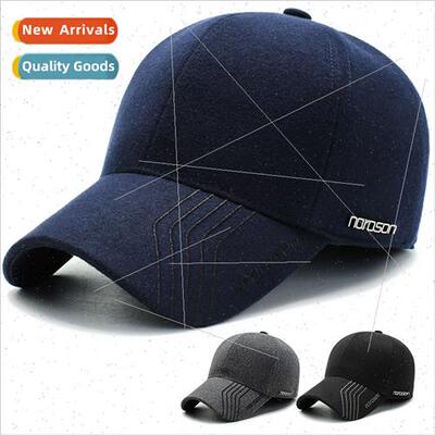 Middle-aged elderly hat men fall winter duck tongue cap twee
