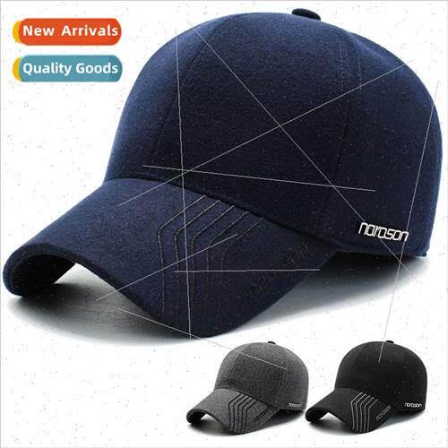 Middle-aged elderly hat men fall winter duck tongue cap twee