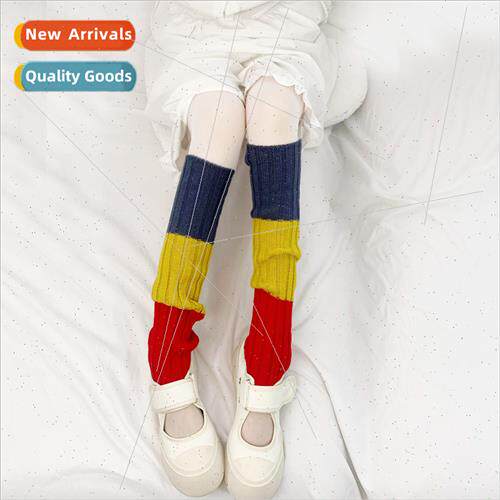 New three-colour colour blocking socks sets Korea knted wool