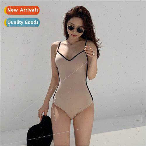 One-piece swimsu female  halter solid color spa bikini swims