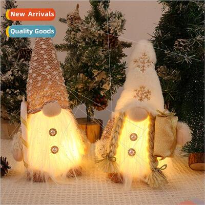 Christmas new decorations bearded plush hat wh lights to tak