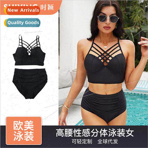 Europe summer bikini swimsu women triangle 2023 new large si