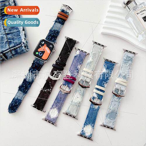 适用apple watch beggar rotten denim canvas strap apple watch