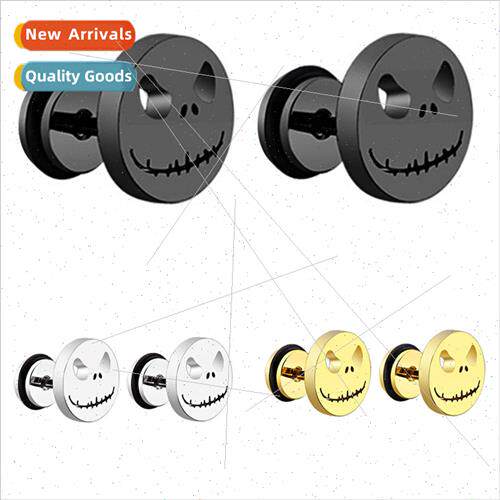 Europe earrings Stainless skull earrings skull tide men ear