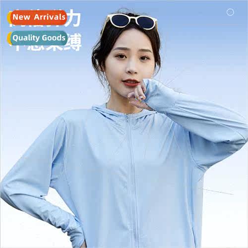 Korea  sunscreen clothing female ice silk hooded sunscreen c