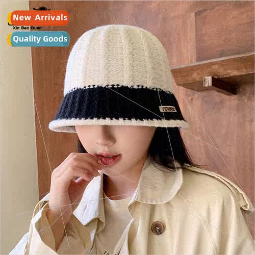 8291 new two-color knted fisherman hat female autumn winter