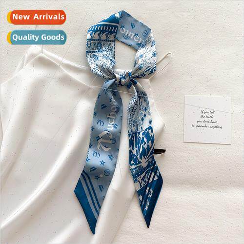 2021 spring summer new sweet small silk scarf female thin na