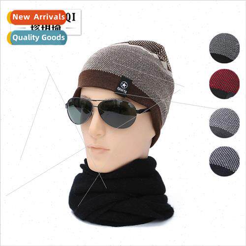 fall winter letters patch knted cap men outdoor sports padde