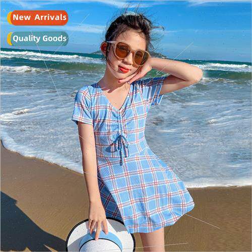 Childrens swimsus Korea one-piece skirted 3-7 years old midd