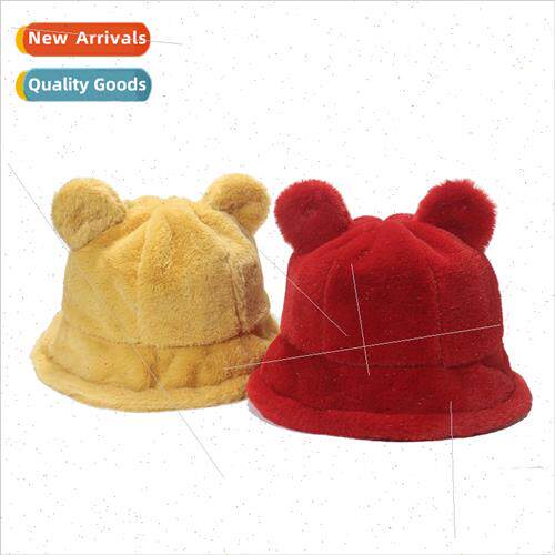 2023 autumn winter new basin cap female live cute bear ears
