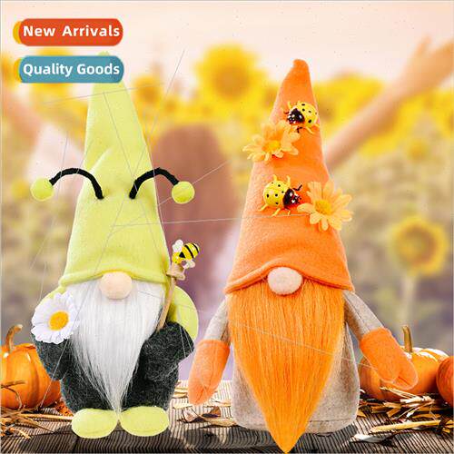 New harvest festival fall sunflower ladybug faceless doll de
