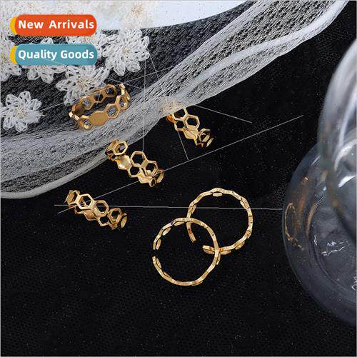 French ins fall winter new opening hollow beehive shape ring