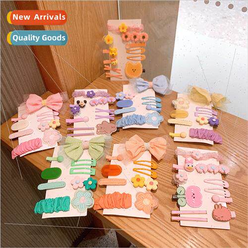 Children floral bow hair clip bb clip card broken hair ltle