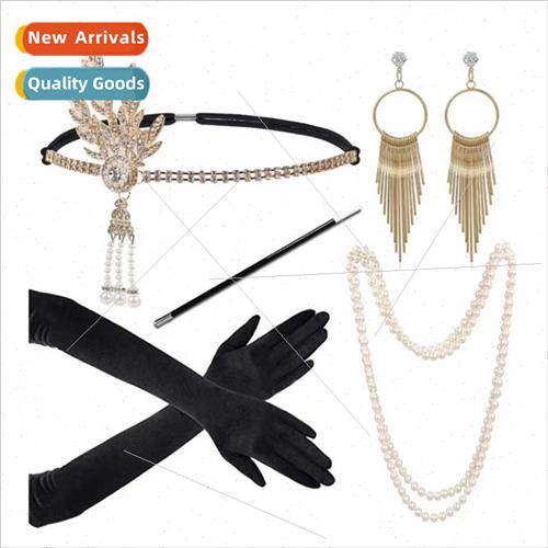 1920s Gatsby Bachelorette Party Set Decoration Headdress Nec