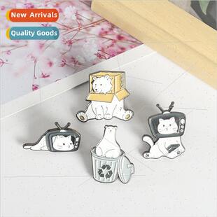 cartoon brooch whe new black alloy cute Jewelry creative