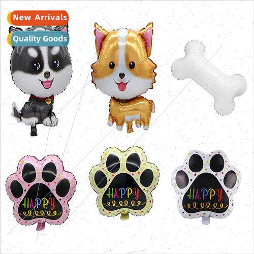 Corgi Husky aluminum film balloon dog pet dog paw dog paw bo