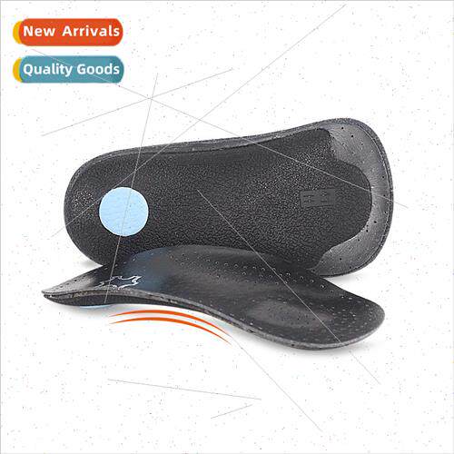 Black leather arch half cushion Flat foot orthopedic correct