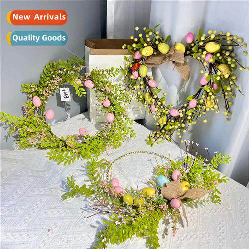 New Easter decorations resurrection eggs rattan wreath home