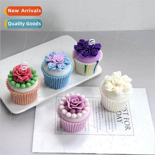 Candle Aroma licone Mould Muffin Cup Rose Bouquet Decoration