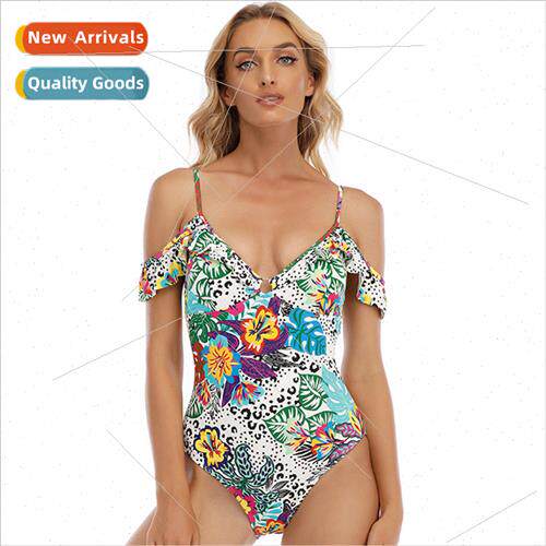 Double Shoulder Triangle One-piece Sexy Swimsu Womens Swimwe