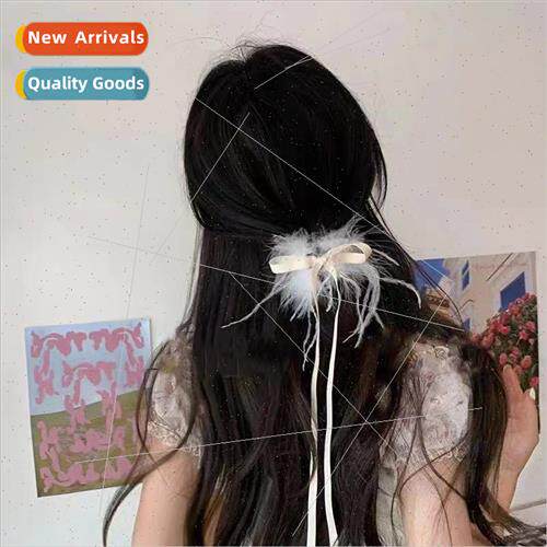 Super Fairy Feather Bow Ribbon Clip Hair Clip Sweet Girl Cut