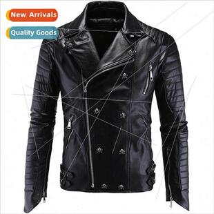 Leather Men Jacket Carrie 2022 Biker Punk