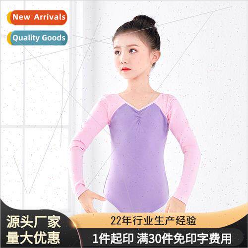 Childrens dancewear girls fall long-sleeved one-piece dress