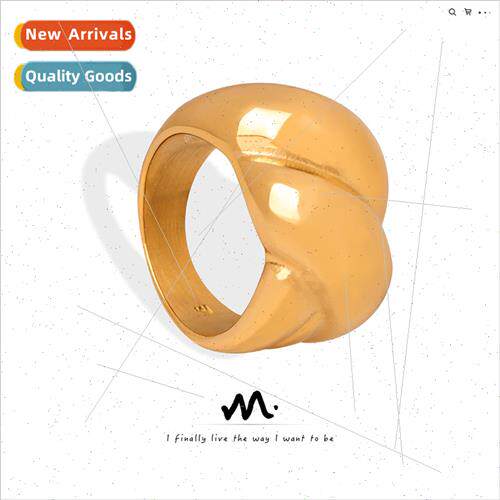 Europe new niche tanium steel gold-plated fashion twist text