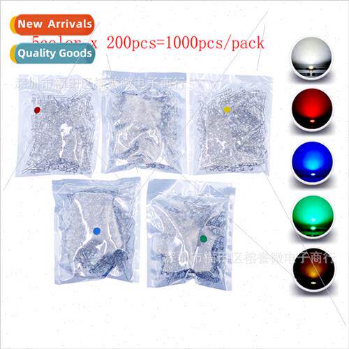 1000PCS 5MMLED Red Green Blue Yellow Whe Round LED ght Emtin