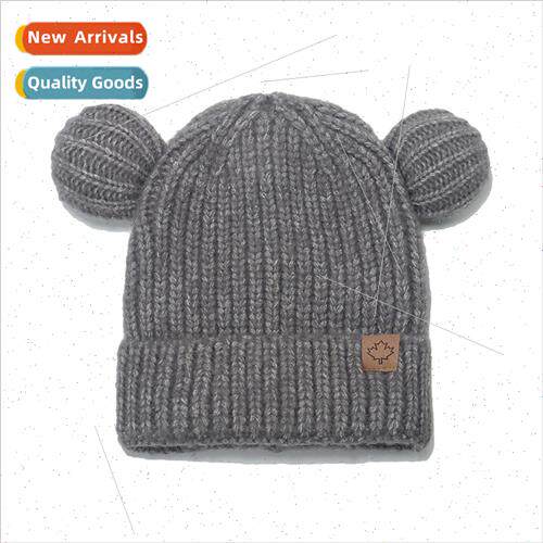 Children knted hat cute bear ears wool cap Korea  Japan warm